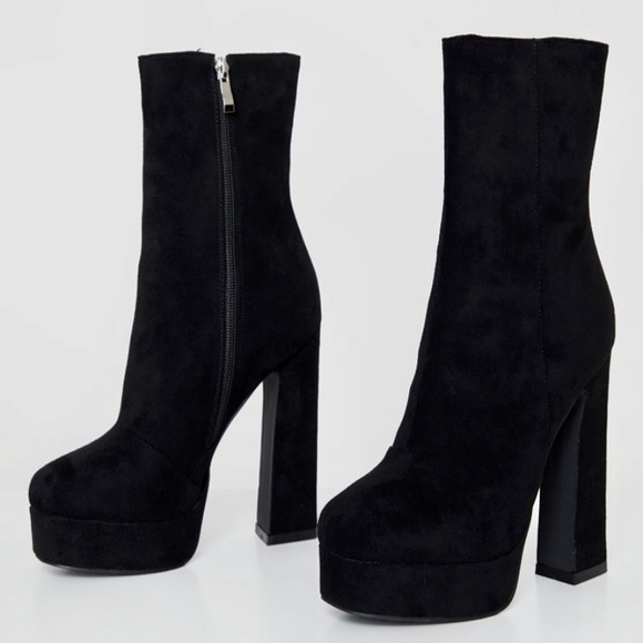 Shoes - Black suede platform boots